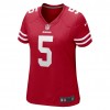 Camiseta  Mujer San Francisco 49ers Trey Lance 5 Nike Rojo 2021 NFL Draft
